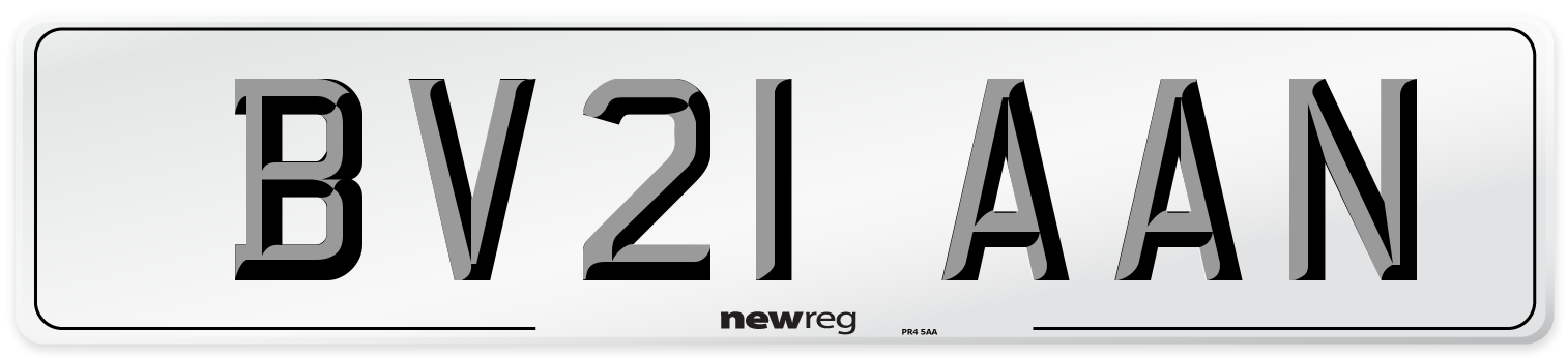 BV21 AAN Number Plate from New Reg
